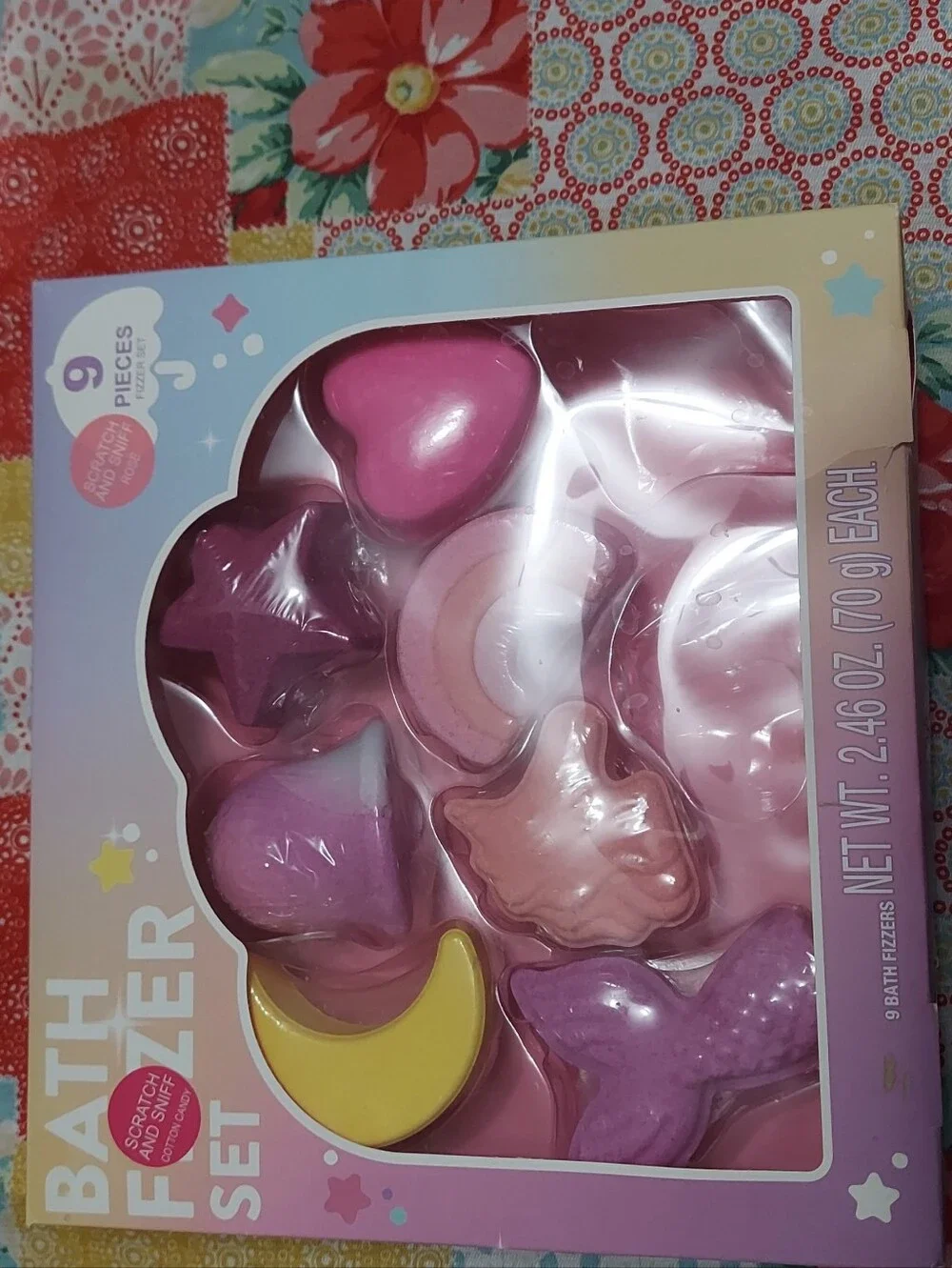 Kids Pink Bath Fizzy Set - Assorted Shapes Missing 2 Pieces